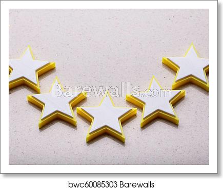 435x370 Elevated View Of Five Star Rating Icon, Art Print Barewalls