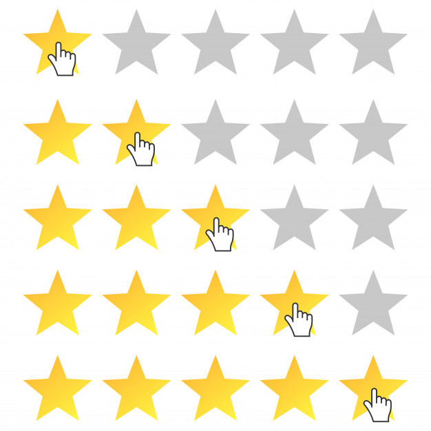 626x626 Five Stars Rating Cursor Icon Set Rating From One To Five Stars