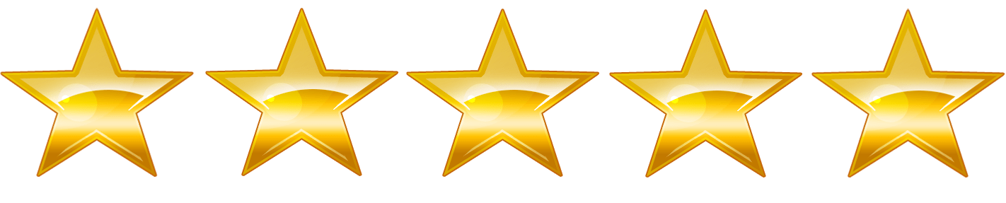 1422x287 Sparkling Gold Stars Rating Icons Png
