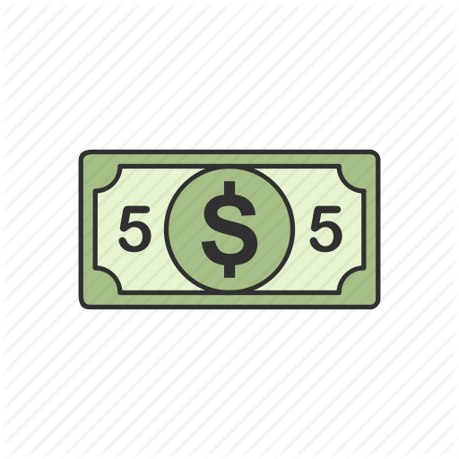 512x512 Cash, Dollar, Five Dollar Bill, Five Dollars Icon