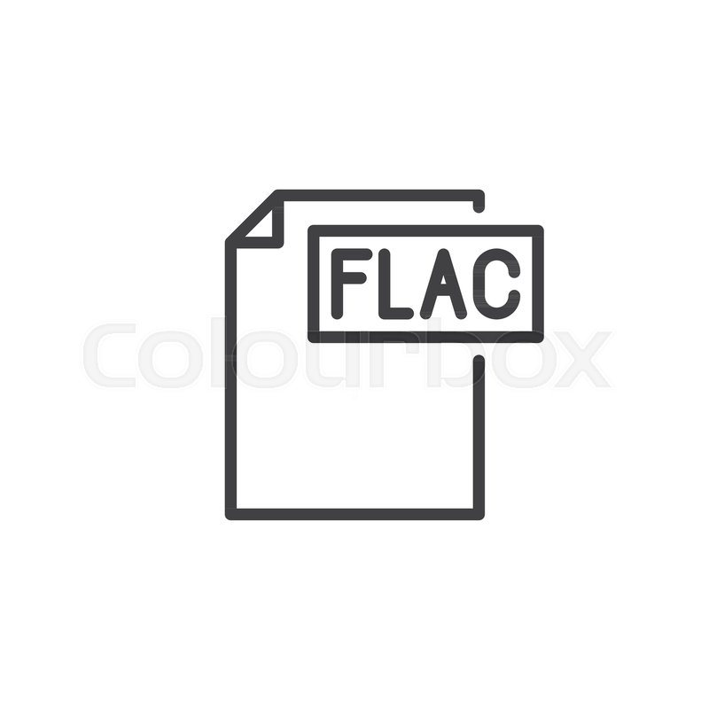 800x800 Flac Format Document Line Icon, Stock Vector Colourbox