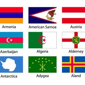 284x284 Assorted Flag Icon Collection