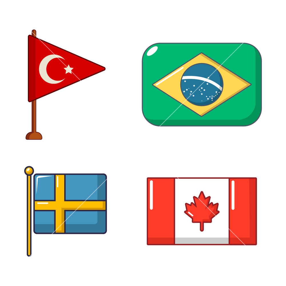 1000x1000 Country Flag Icon Set Cartoon Set Of Country Flag Vector Icons