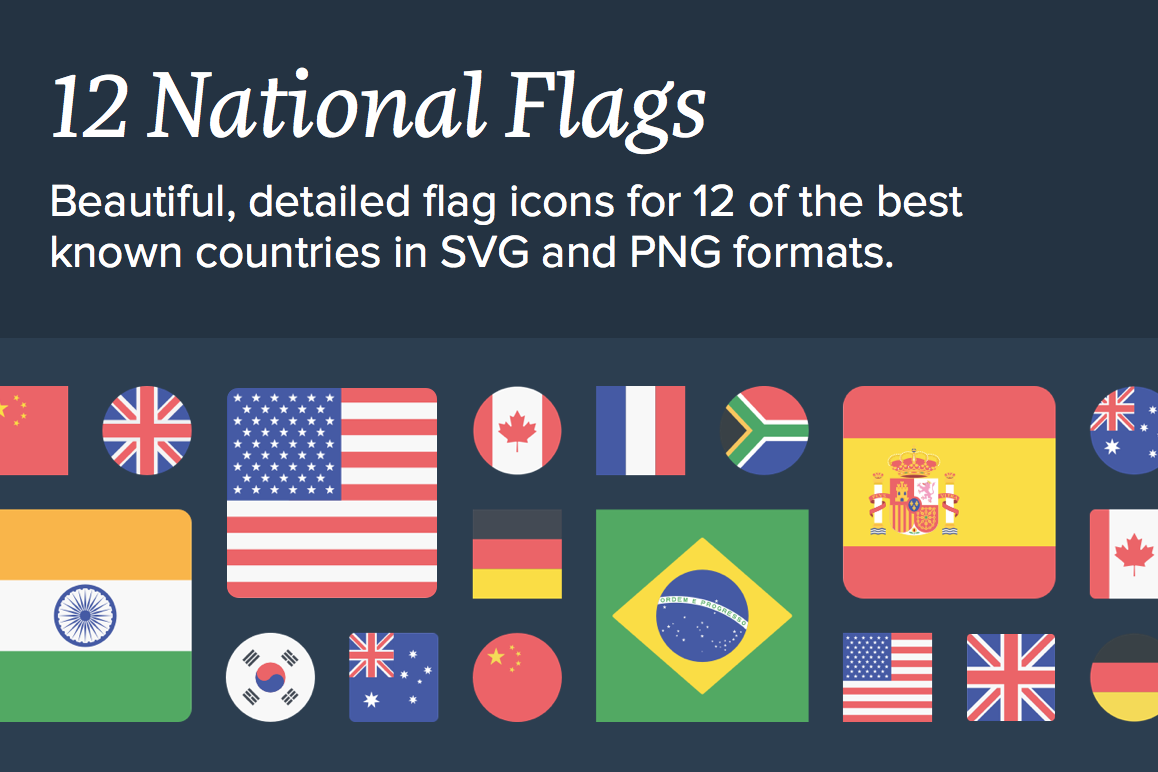 National Flags Icon Set 1158x772 National Flags Icon Set
