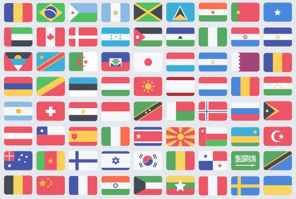 Flat Flag Icons 580x390 Flat Flag Icons