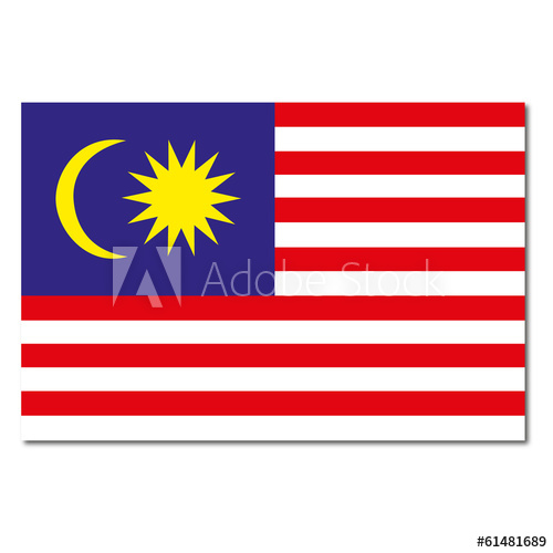 500x500 Malaysia Flagge Icon Button