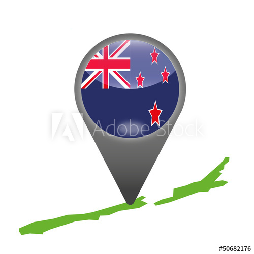500x500 Neuseeland Markierung Flagge Icon Button