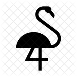 256x256 Flamingo Icon Of Glyph Style