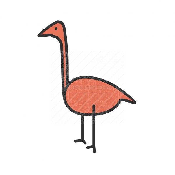 600x600 Flamingo Line Filled Icon