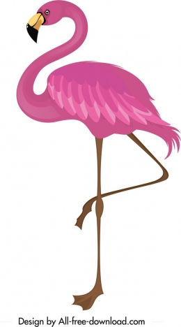 260x468 Flamingo Icon Pink Sketch Cartoon Design Vectors Stock In Format