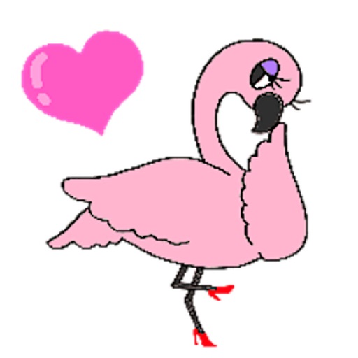 512x512 Graceful Flamingo Icon Sticker
