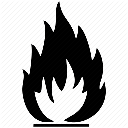 512x512 Burn, Caution, Danger, Fire, Flame, Flammable, Warning Icon