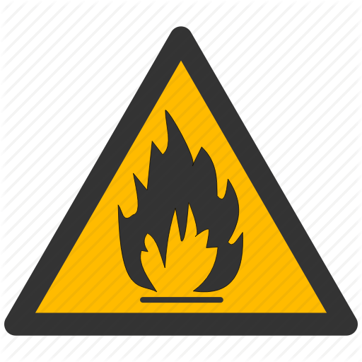 512x512 Caution, Danger, Exclamation, Fire, Flame, Flameable, Flammable