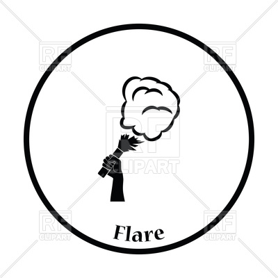 400x400 Icon Of Football Fans Hand Holding Burned Flare With Smoke Vector