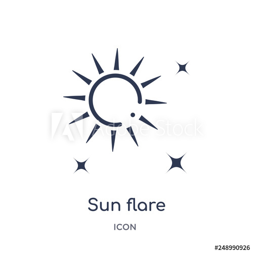 500x500 Sun Flare Icon From Nature Outline Collection Thin Line Sun Flare