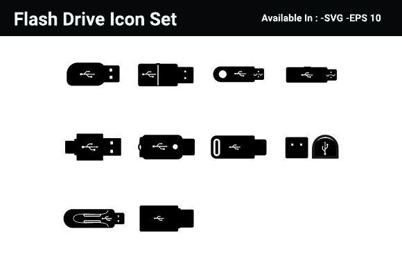 580x386 Flashdrive Icon Set Solid Graphic