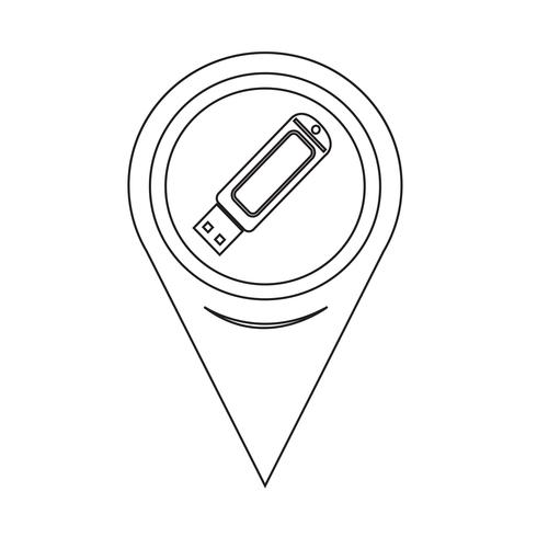 490x490 Map Pointer Usb Flash Drive Icon