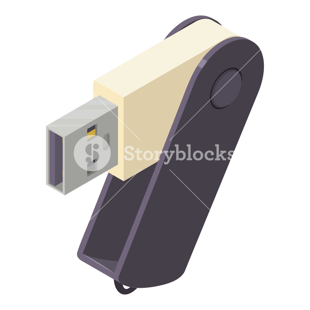 1000x1000 Portable Flash Drive Icon Isometric Illustration Of Portable