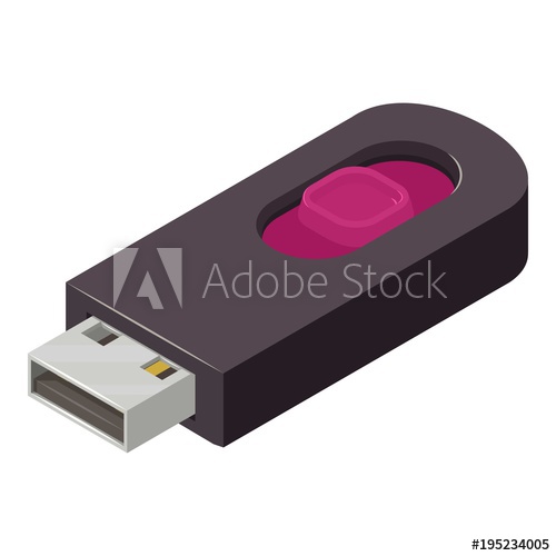 500x500 Small Flash Drive Icon, Isometric Style