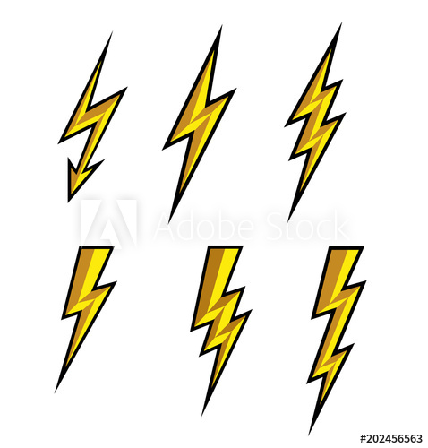 478x500 Lightning Thunderbolt Icon Vector Flash Symbol Illustration