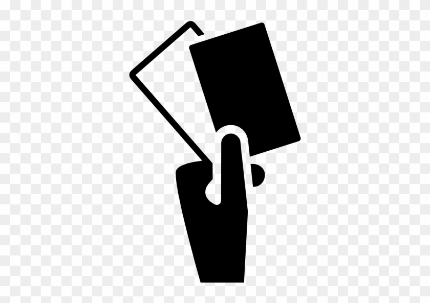 840x593 Hand Holding Two Soccer Cards Free Icon