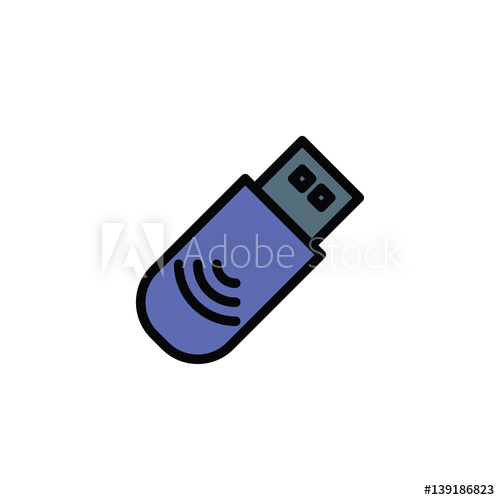 500x500 Flashcard Usb Icon Vector Illustration