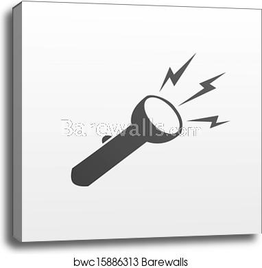 382x390 Flashlight Icon, Canvas Print Barewalls Posters Prints