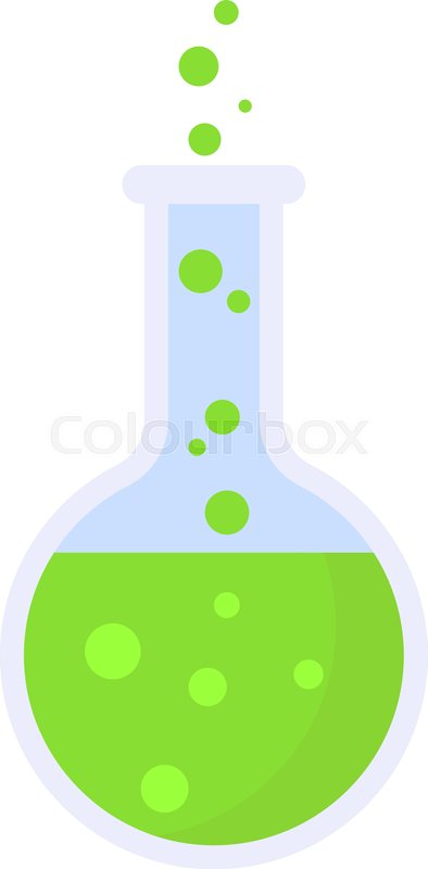394x800 Boiling Green Flask Icon Flat Stock Vector Colourbox