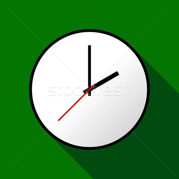 600x600 Clock Icon, Vector Illustration, Flat Design Vector