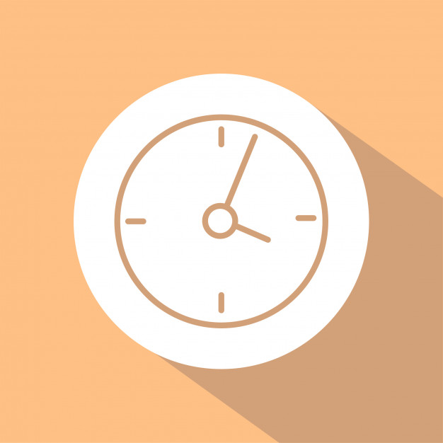 626x626 Clock Icon Illustration Flat Design With Long Shadow Vector