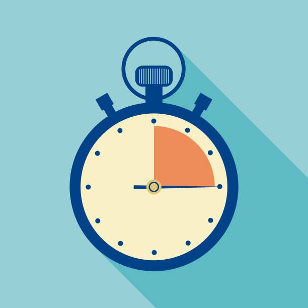612x612 Flat Design Alarm Clock Vector Illustration, The Clock Is Grouped