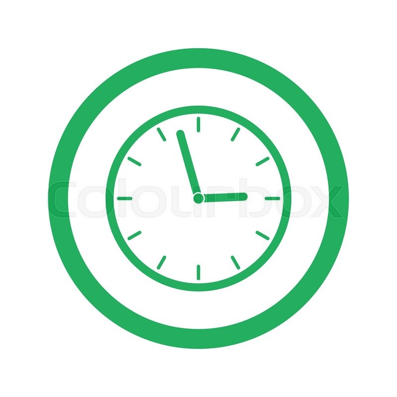 800x800 Flat Green Clock Icon And Green Circle Stock Vector Colourbox