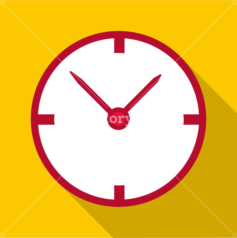 998x1000 White Wall Clock Icon Flat Illustration Of White Wall Clock