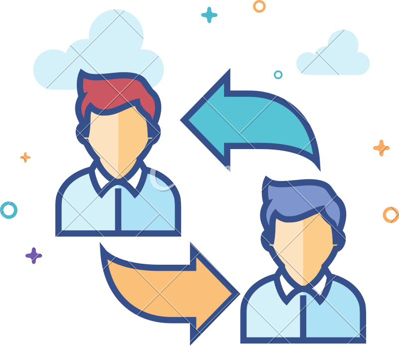 800x694 Flat Color Icon Employee Rotation