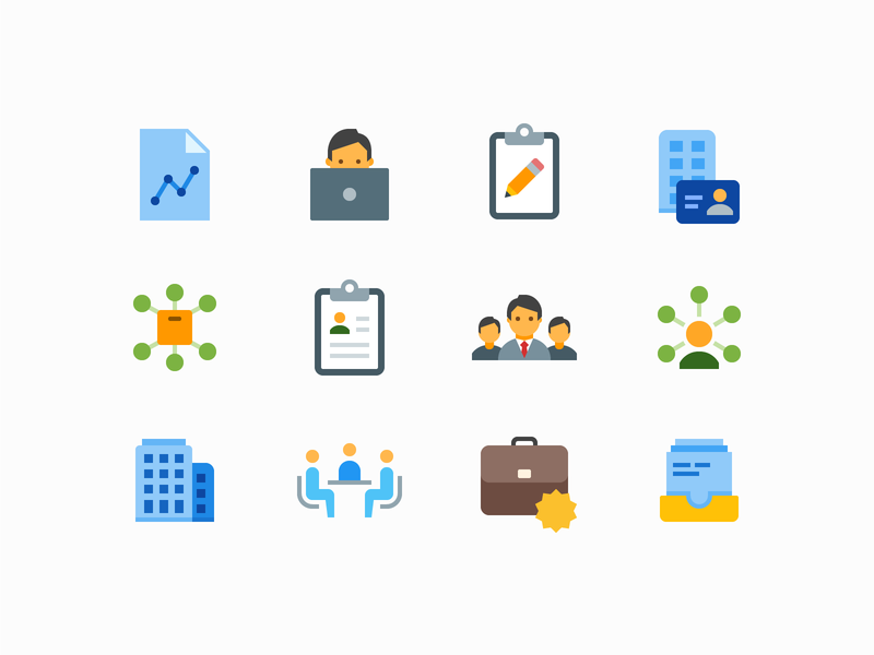 800x600 Flat Color Icons Business