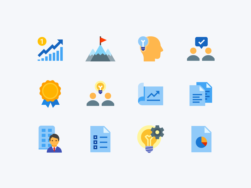 800x600 Flat Color Icons Project Management