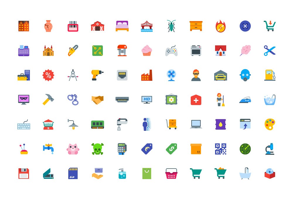 1000x680 Free Flat Color Icons