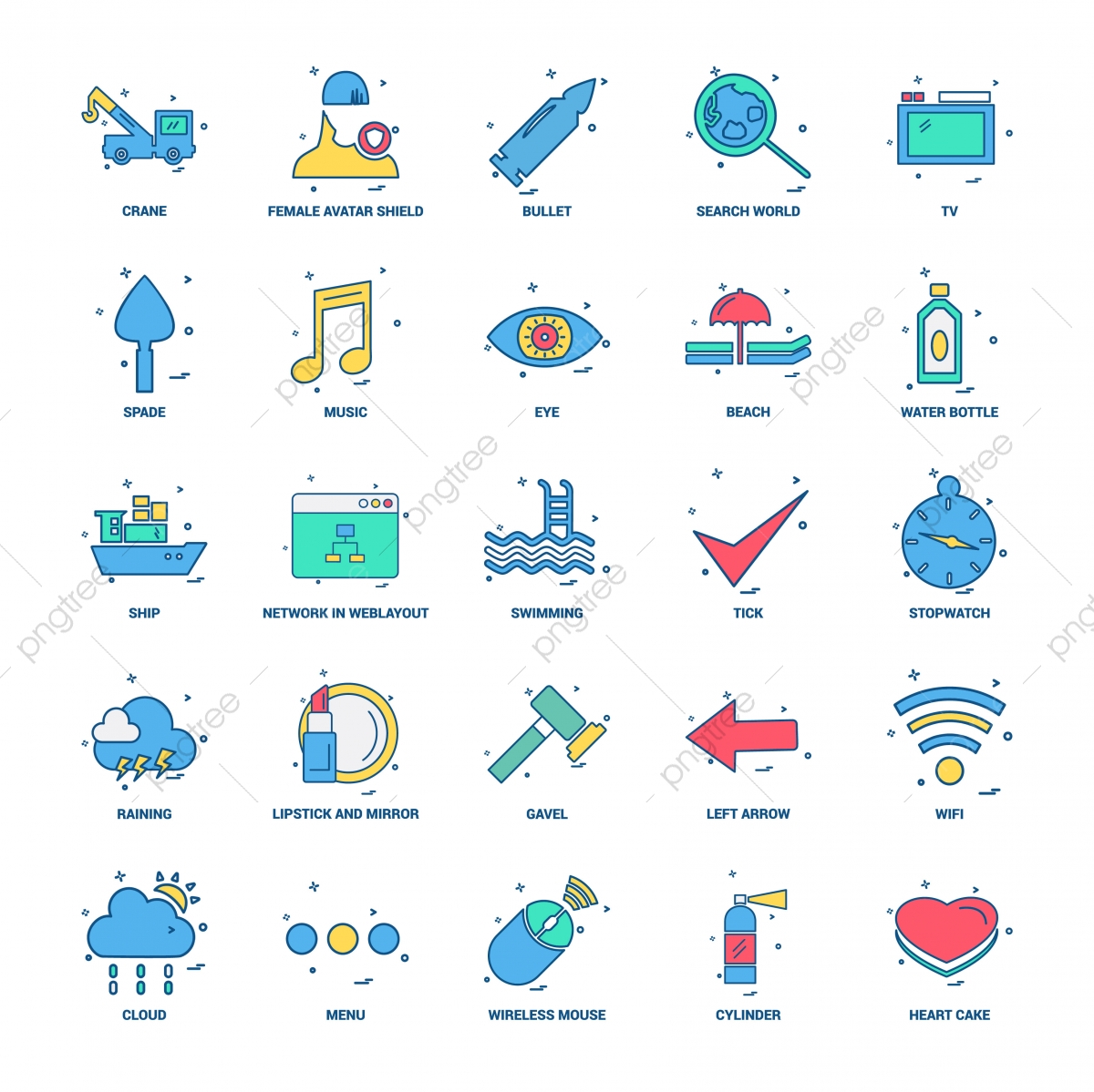 1200x1199 Business Concept Mix Flat Color Icon Set, Background, Beach