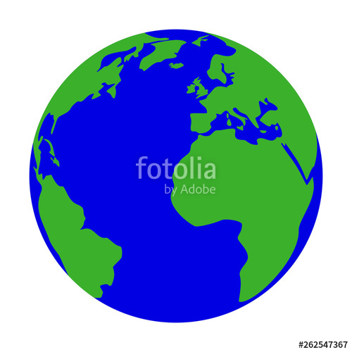 500x500 Green Earth Globe Isolated On White Background Flat Planet Earth