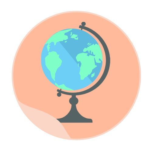 500x500 Icon Design, Flat Design, Digital Designs Flat Design Globe Icon