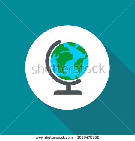 450x470 Vector Flat Globe Earth Icon Illustration Icons
