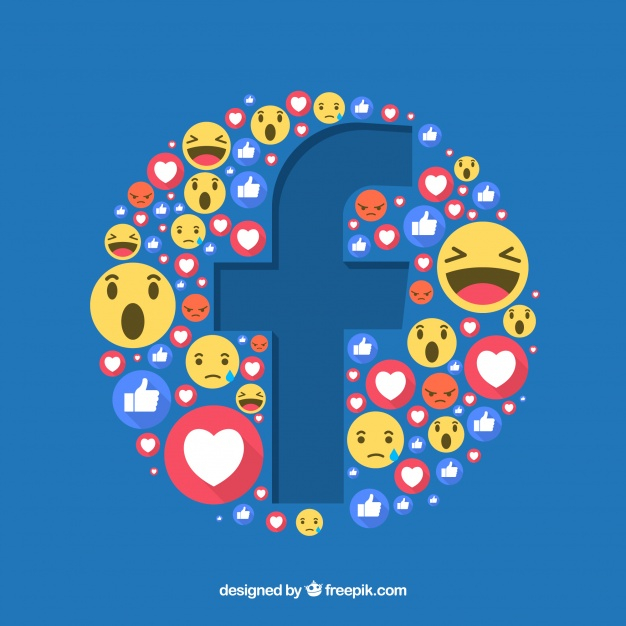 626x626 Facebook Icons Background With Flat Design