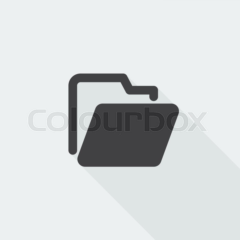 800x800 Black Flat Folder Icon With Long Stock Vector Colourbox