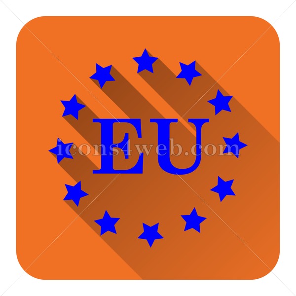 600x600 European Union Flat Icon With Long Shadow Vector