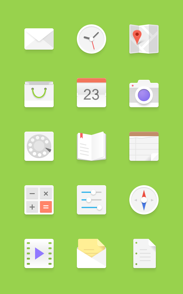 600x965 Android Flat Icons Set