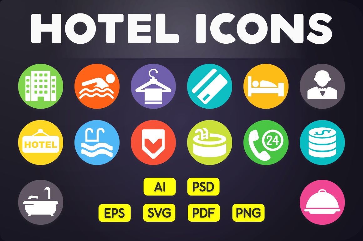 1160x772 Flat Icon Hotel And Holiday Icons