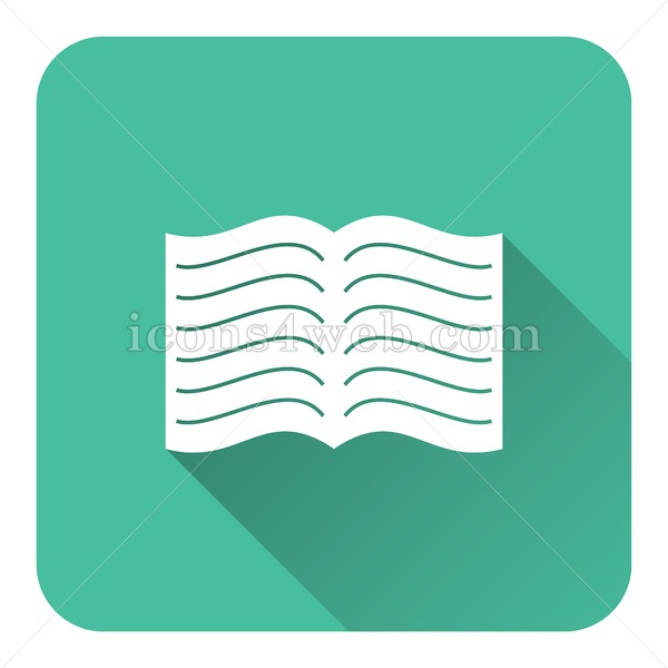 600x600 Book Flat Icon With Long Shadow Vector