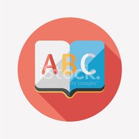 200x200 Dictionary Book Flat Icon With Long Stock Vectors