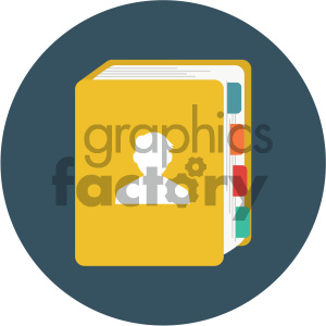 300x300 Contact Book Circle Background Vector Flat Icon Clipart Royalty
