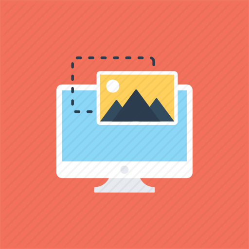 512x512 A Computer Screen With Photo Editing Concept, Flat Design Icon Icon